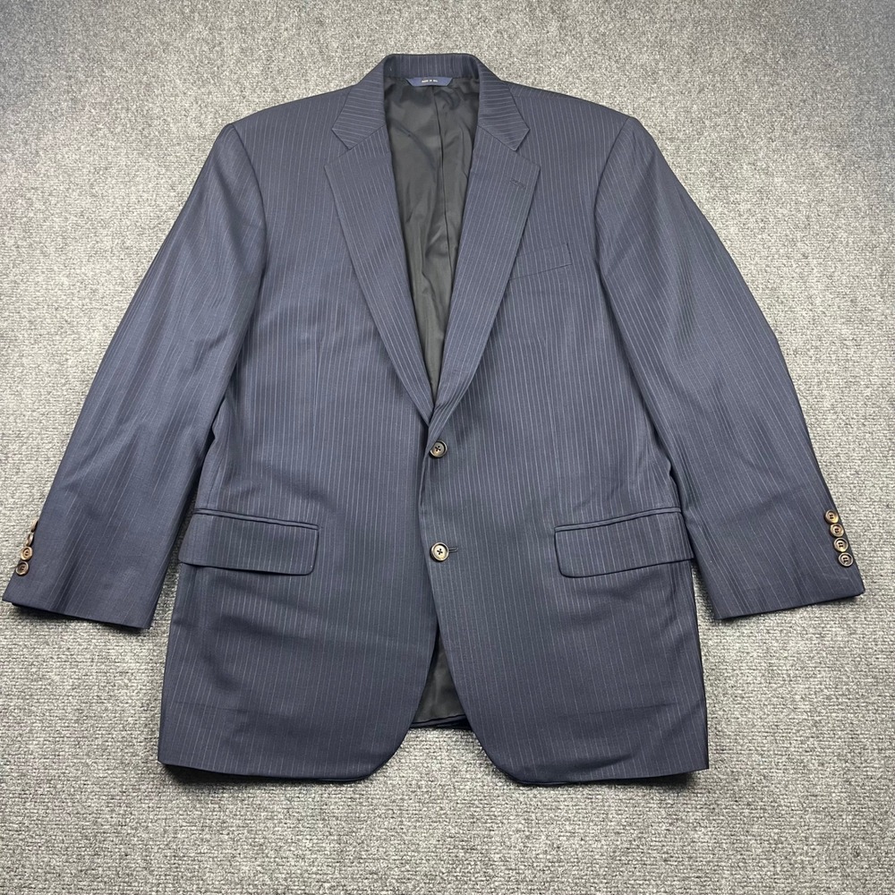 Brooks Brothers Golden Fleece Madison Blazer Navy Pinstripe Loro Piana Wool 46L